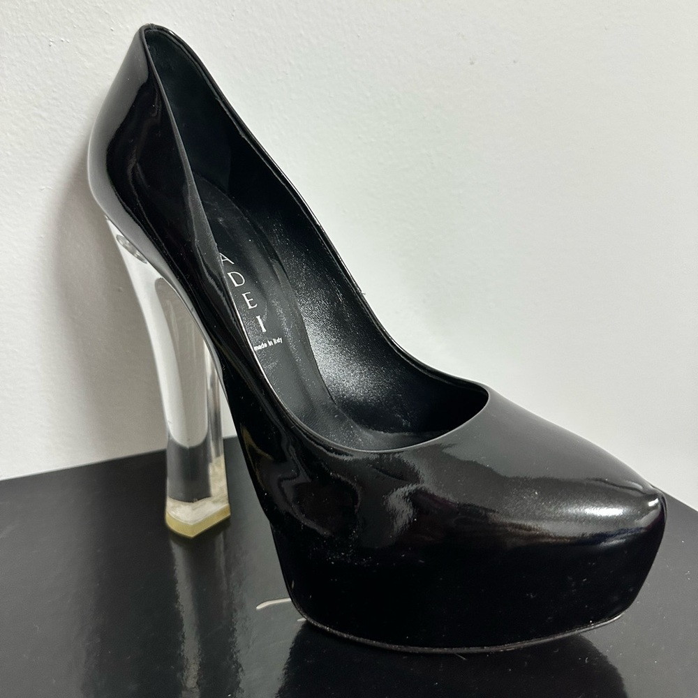 Casadei Black Patent Leather Platform Heels